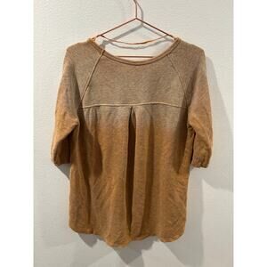 Free People Ombré Tunic Terry Sweatshirt Front Pocket Distressing Rust S